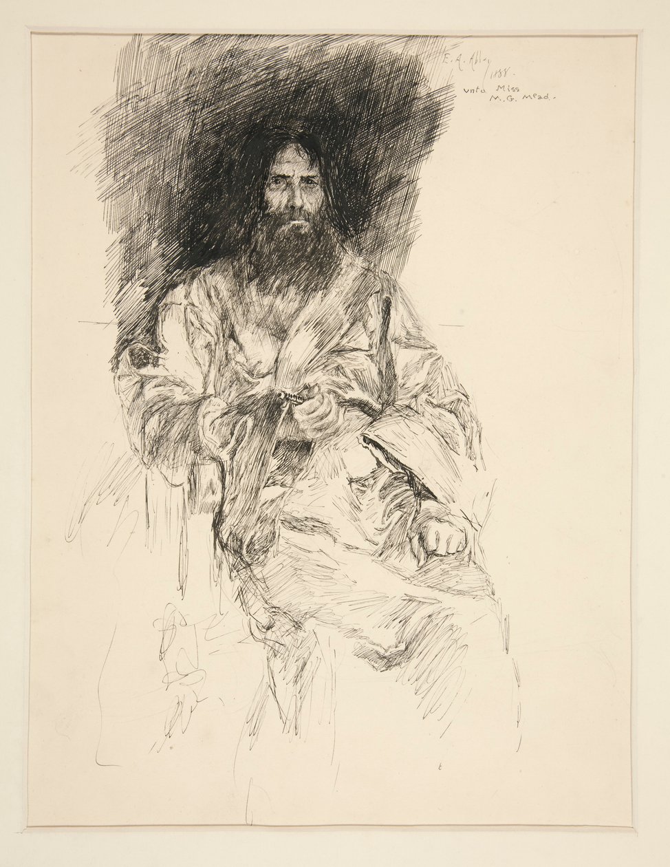 Studium brodatego mężczyzny (Szekspir) autorstwa Edwin Austin Abbey