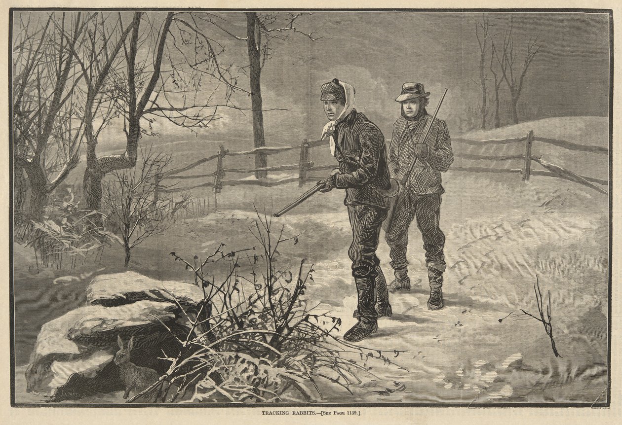 Śledzenie królików autorstwa Edwin Austin Abbey