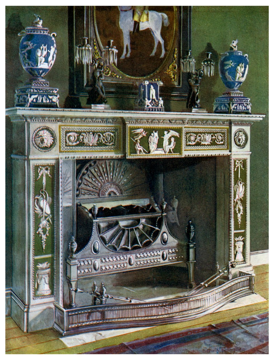 Kominek Wedgwood Flaxman, Fontainebleau, Francja, 1911-1912. autorstwa Edwin Foley