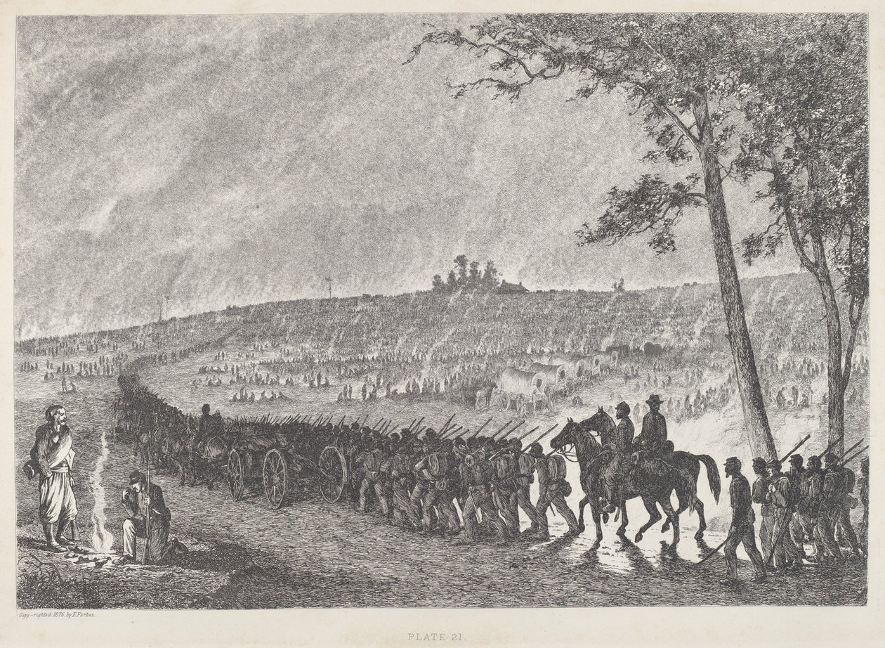 Wychodzenie do obozu nocą autorstwa Edwin Forbes