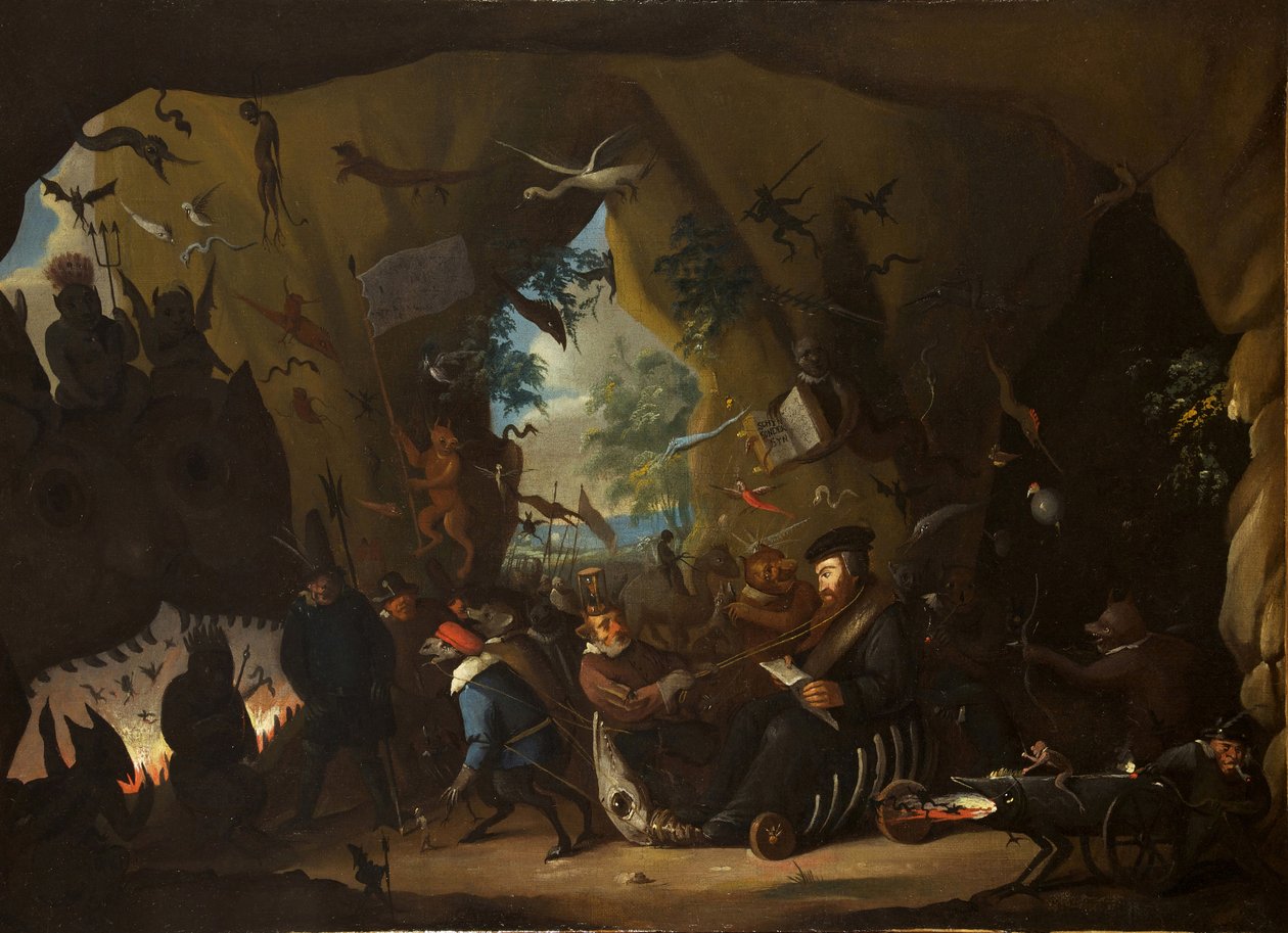 Calvin w piekle autorstwa Egbert van Heemskerk the Younger