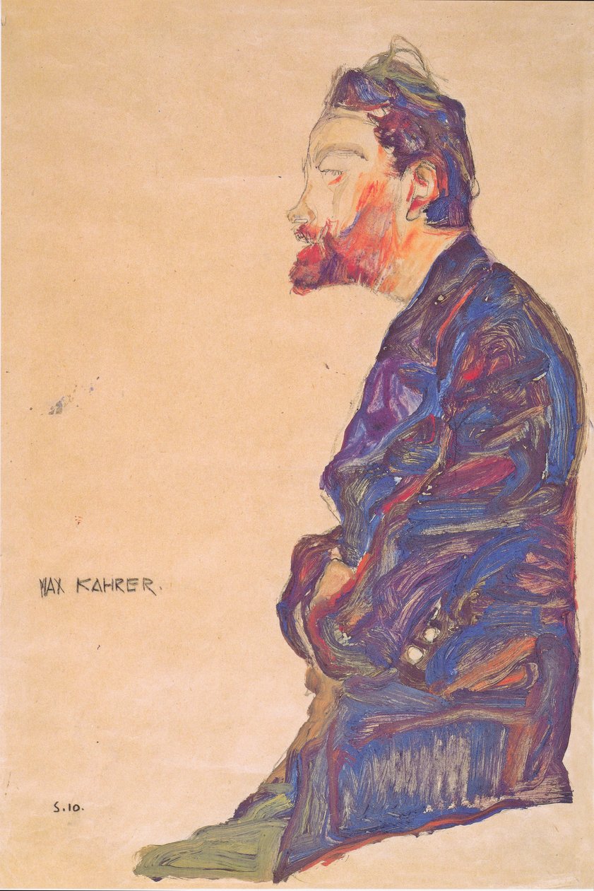 Max Kahrer w profilu autorstwa Egon Schiele