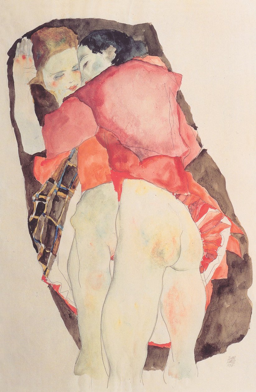 Dwie dziewczyny autorstwa Egon Schiele