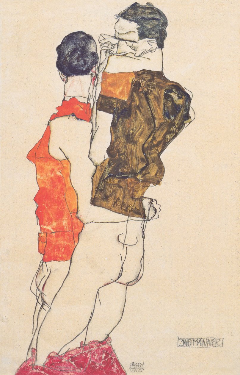  Dwóch mężczyzn autorstwa Egon Schiele