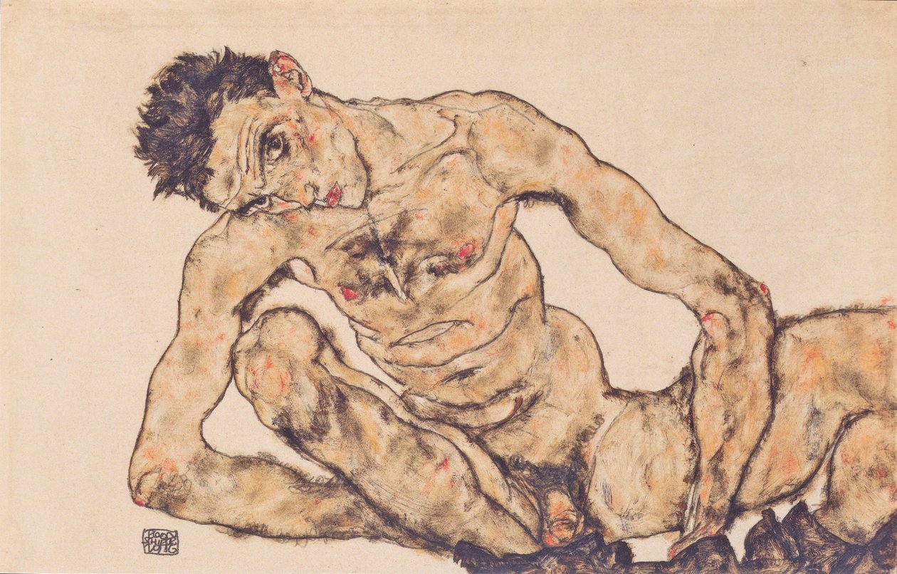 Aktselbstbildnis autorstwa Egon Schiele