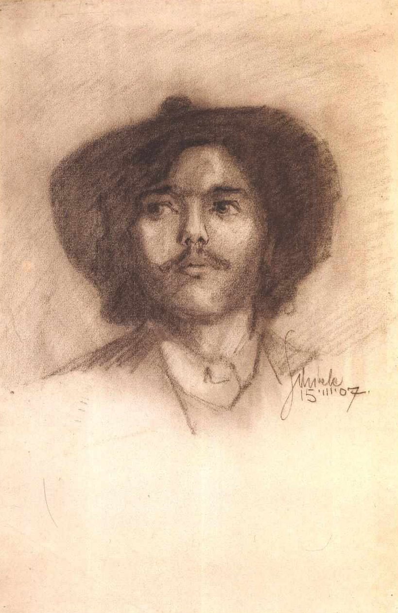 Portret młodego mężczyzny z brodą i kapeluszem autorstwa Egon Schiele