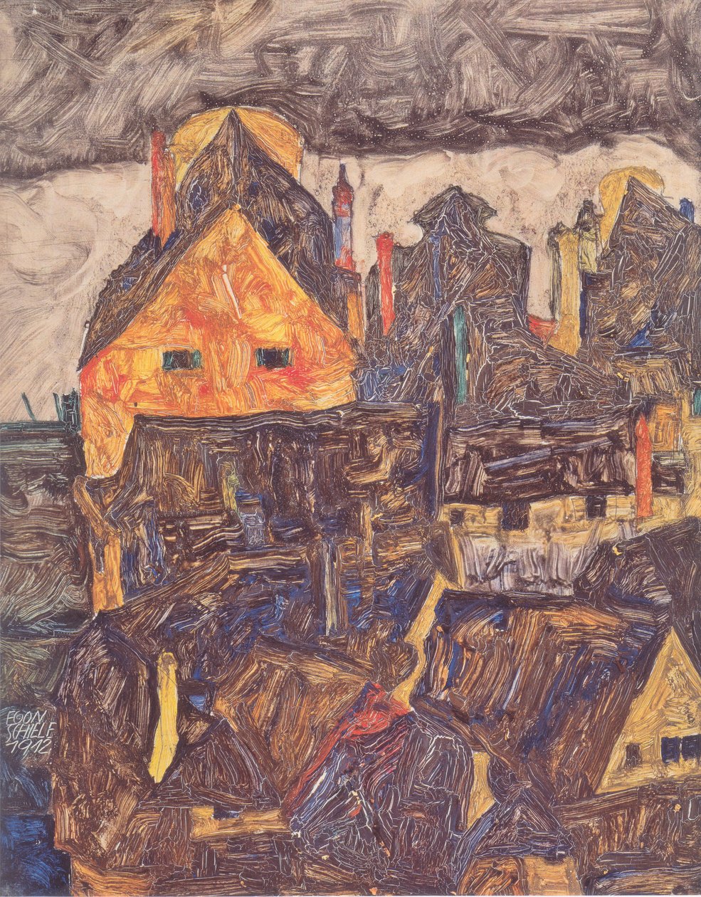 Stare Miasto I (Martwe Miasto V) autorstwa Egon Schiele