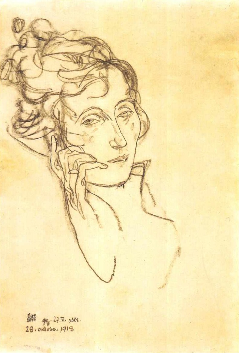 Edith Schiele umiera autorstwa Egon Schiele