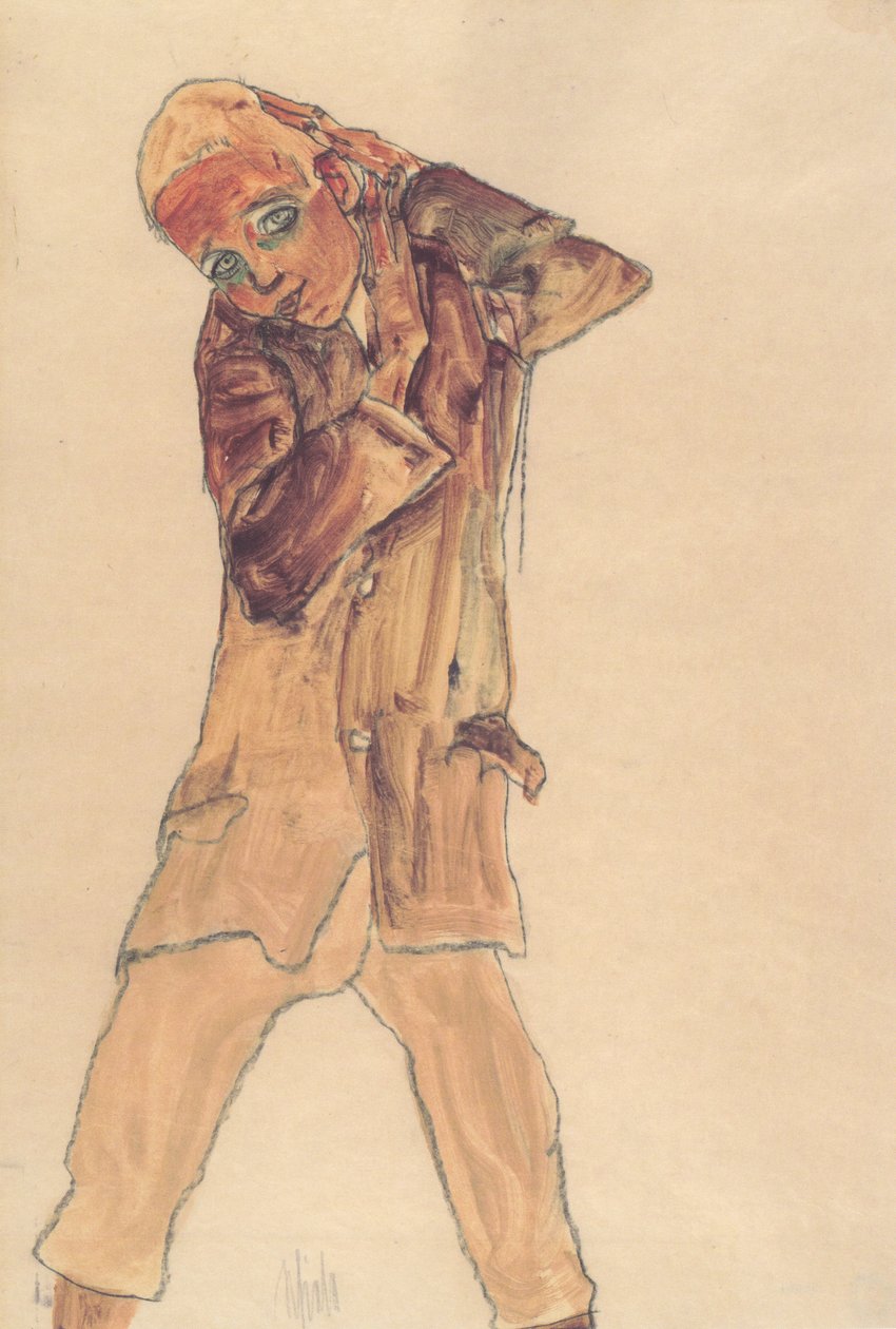 Chłopiec z długą spódnicą autorstwa Egon Schiele