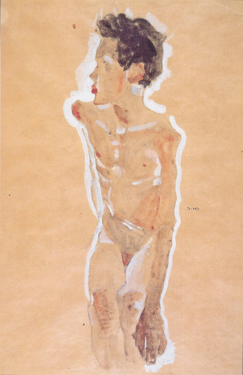 Akt chłopca autorstwa Egon Schiele