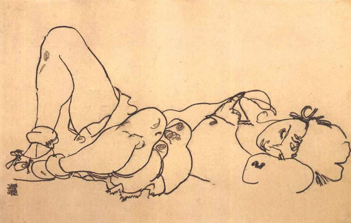 Kłamliwy autorstwa Egon Schiele
