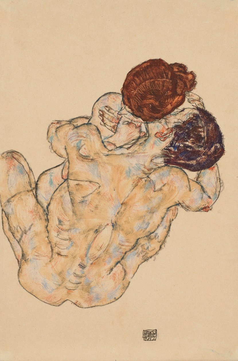 Mężczyzna i kobieta, przytul autorstwa Egon Schiele