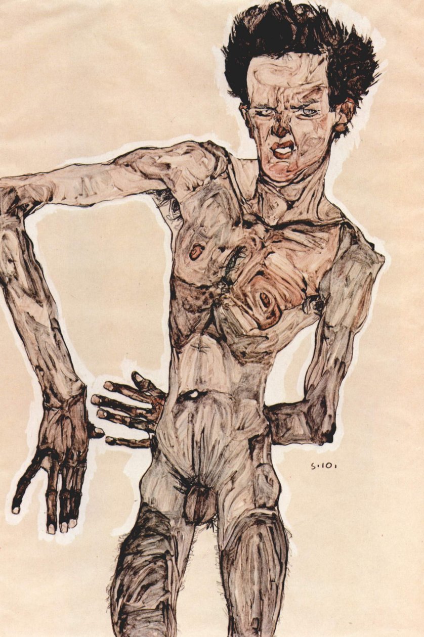 Mężczyzna nago autorstwa Egon Schiele