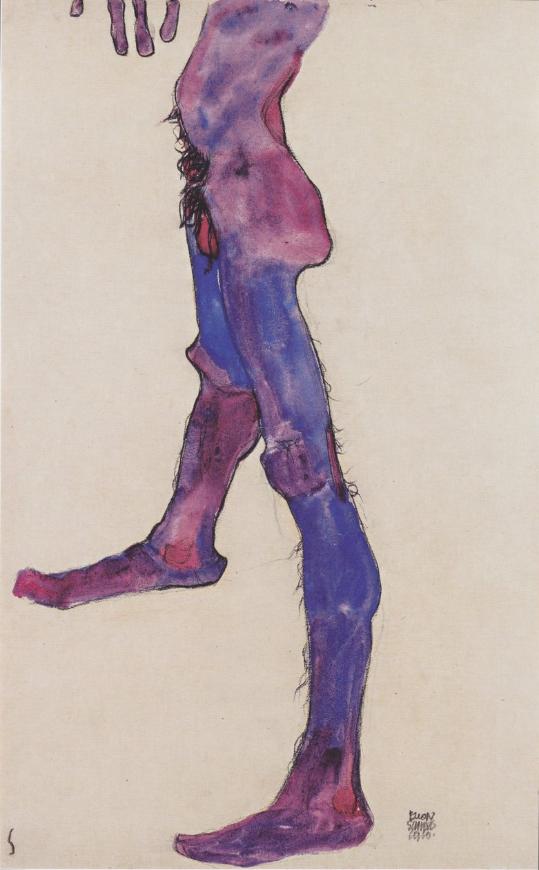 Męski tułów brzucha autorstwa Egon Schiele