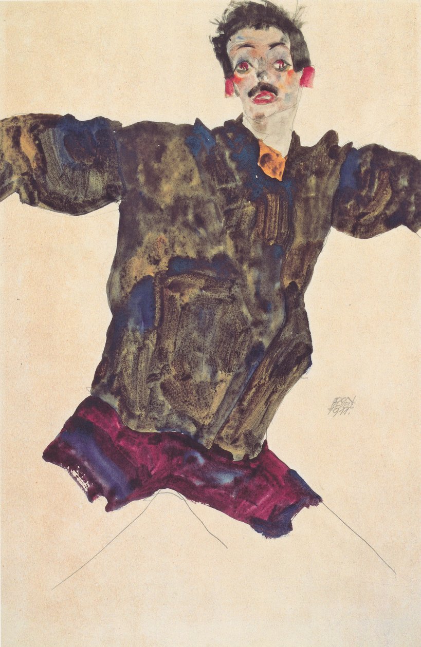 Autoportret z rozpostartymi ramionami autorstwa Egon Schiele