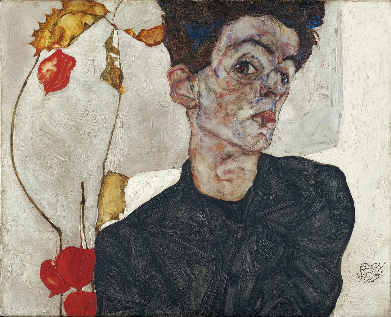 Autoportret z pęcherzycą autorstwa Egon Schiele