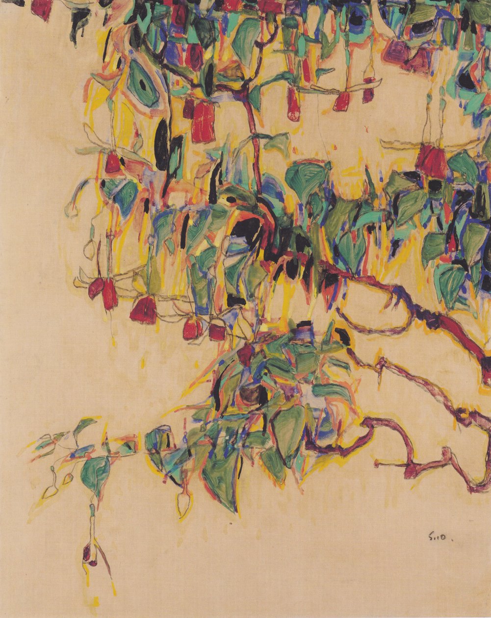 Drzewo słońca autorstwa Egon Schiele