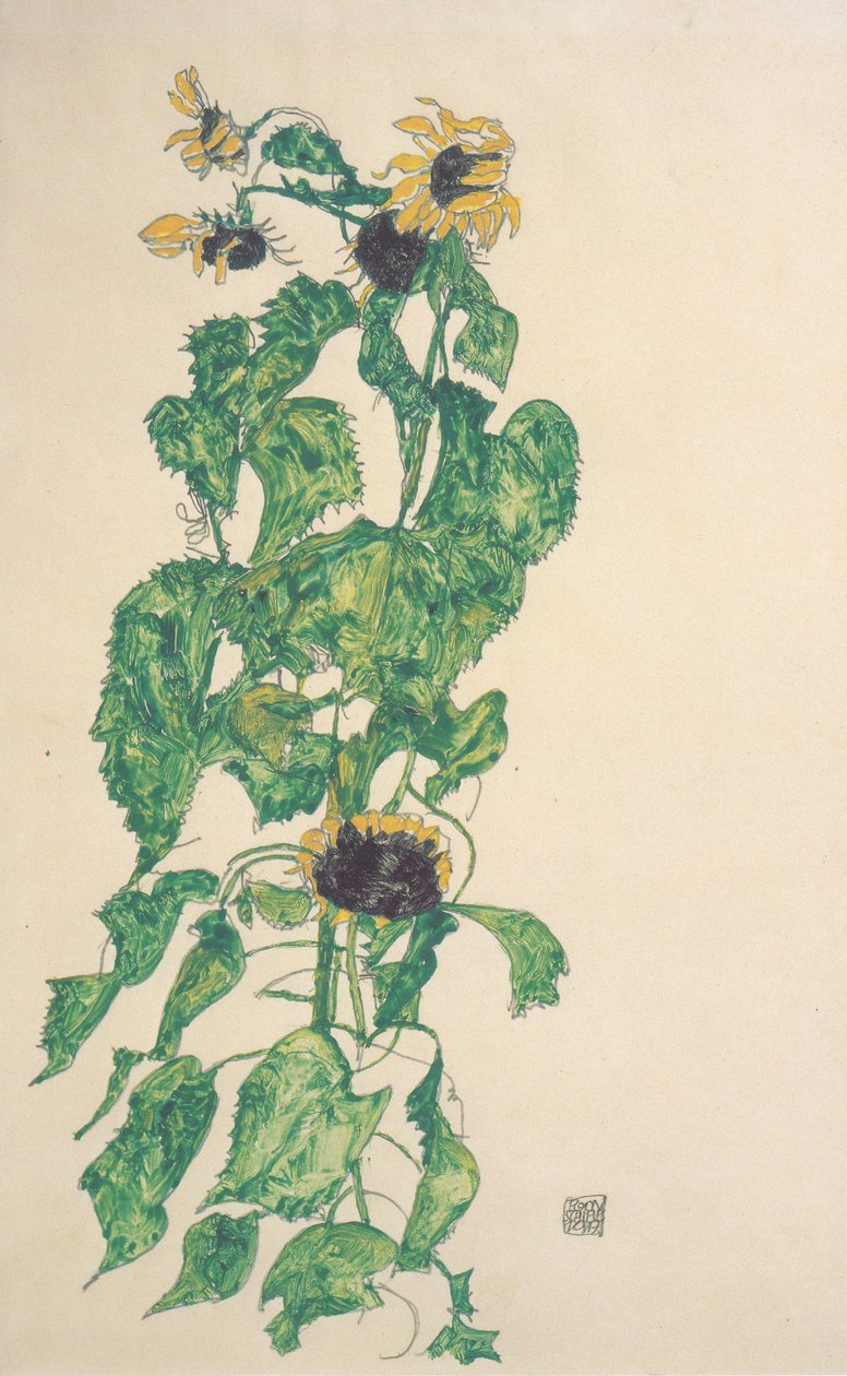 słoneczniki autorstwa Egon Schiele