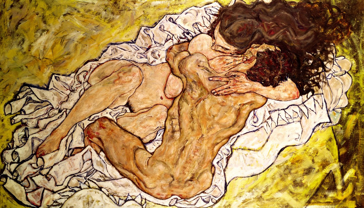 Uścisk, 1917 autorstwa Egon Schiele