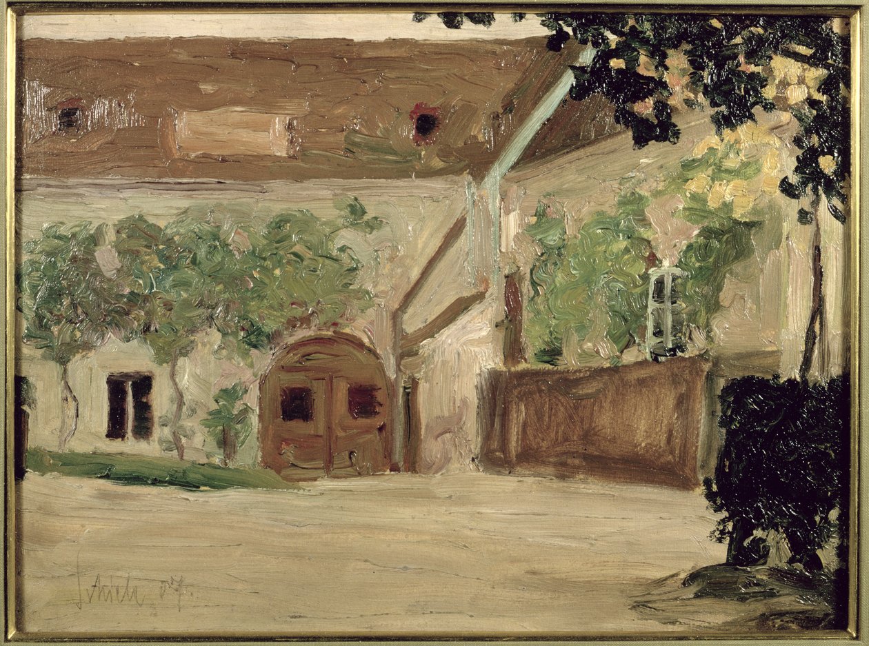 Warsztat stolarski w Klosterneuburgu, 1907 autorstwa Egon Schiele