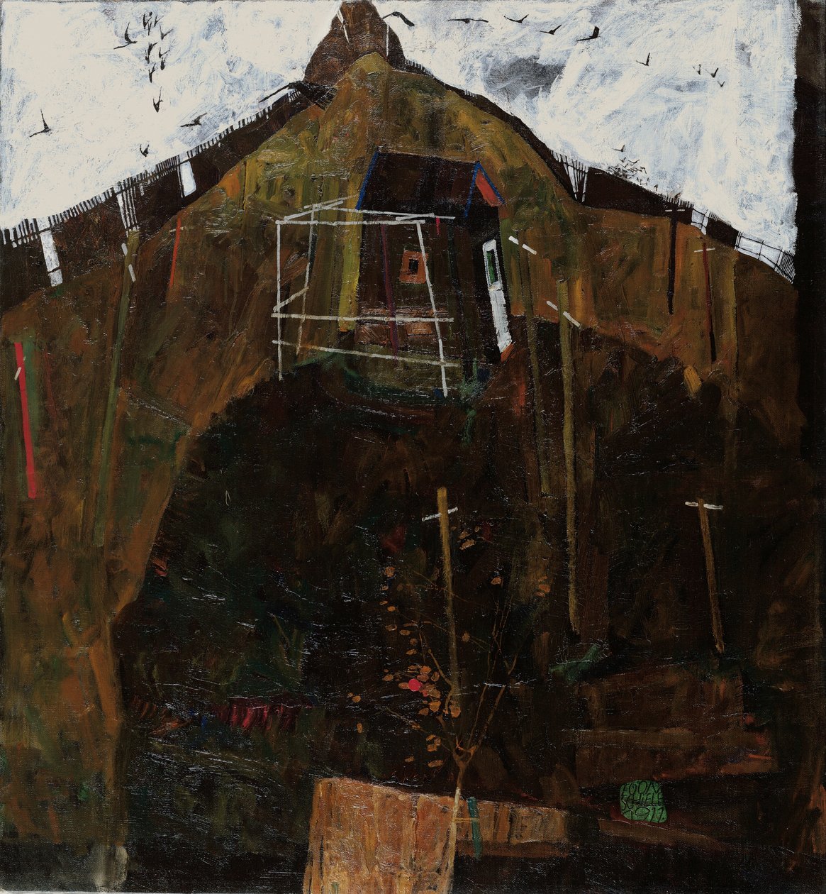 Krajobraz z krukami autorstwa Egon Schiele