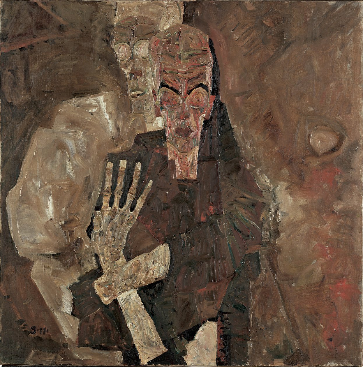 Self-Seer II (Śmierć i Człowiek) autorstwa Egon Schiele