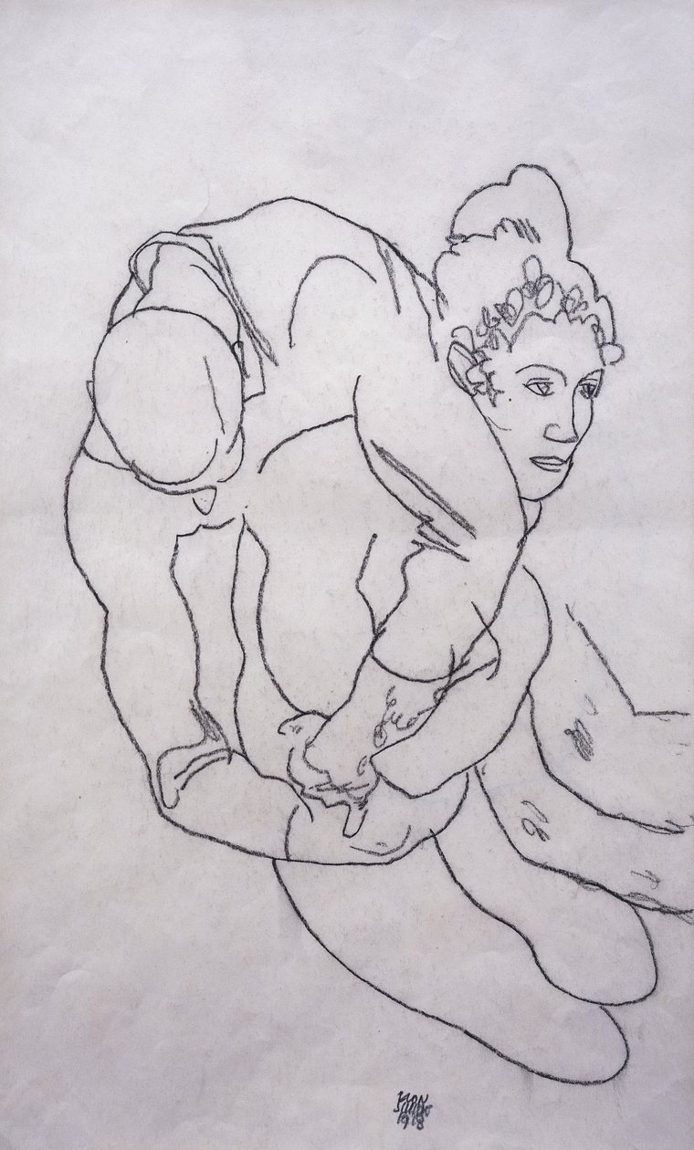 Bycie w objęciach; Umarmenda, 1918 autorstwa Egon Schiele