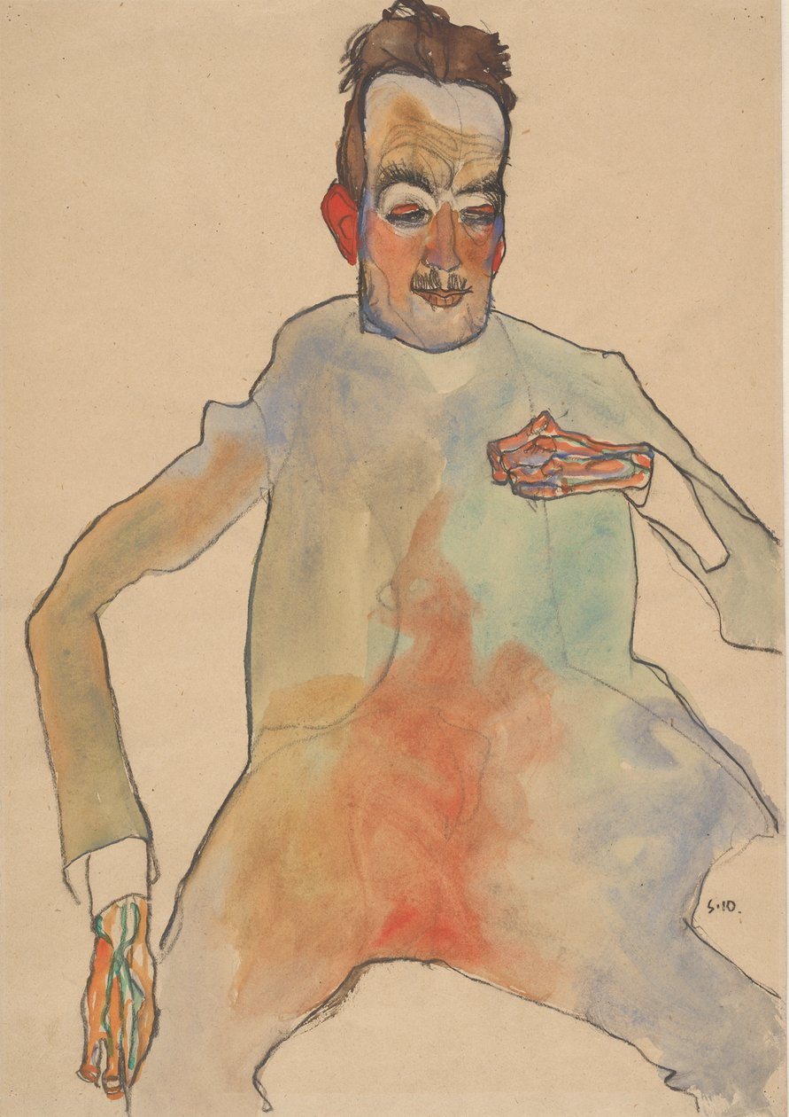 Wiolonczelista, 1910. autorstwa Egon Schiele