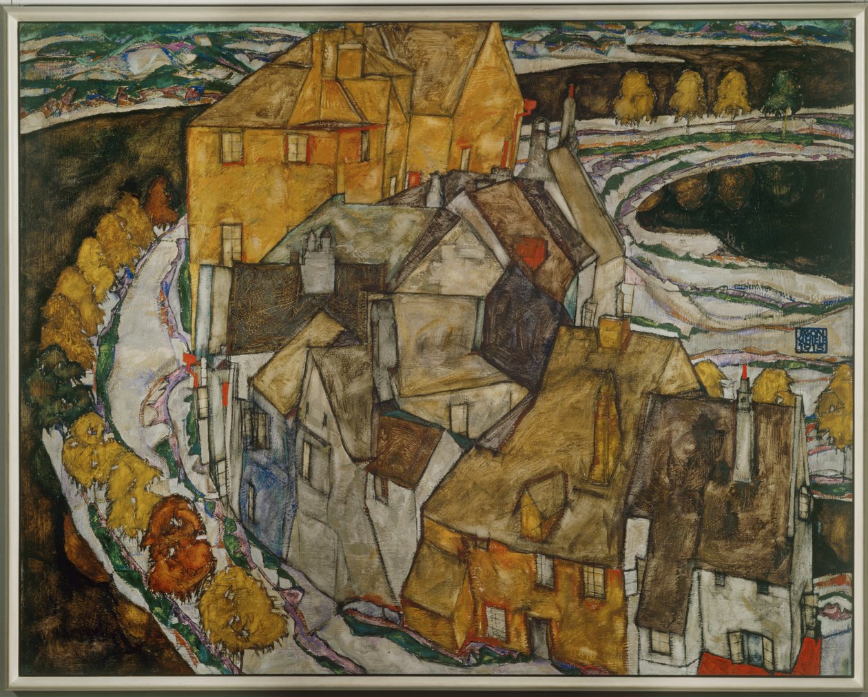 Łuk domów II ... (olej na płótnie) autorstwa Egon Schiele