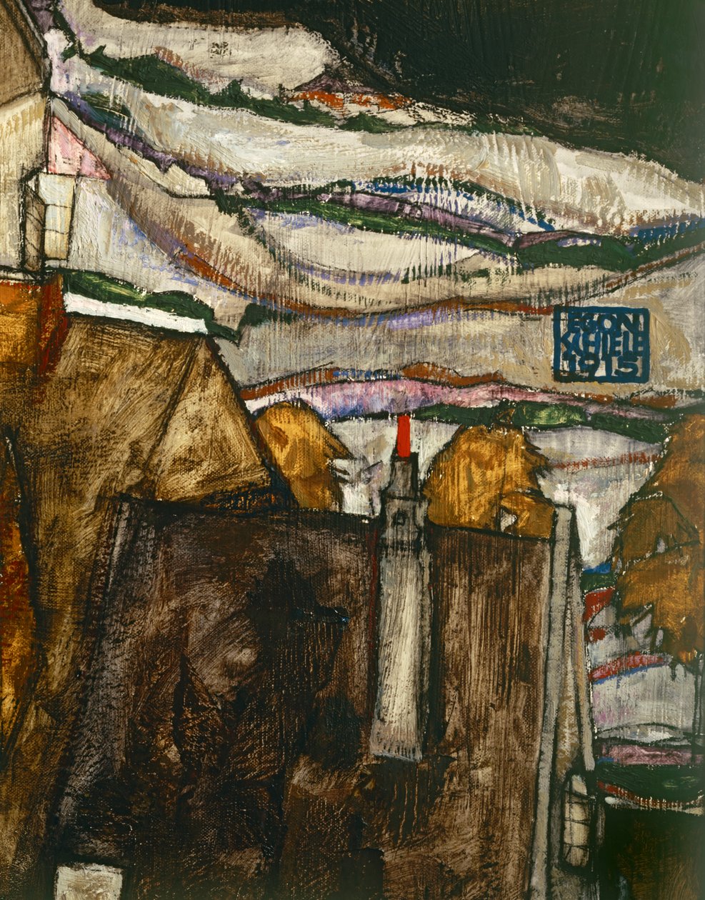 Łuk domów II ... (olej na płótnie) autorstwa Egon Schiele