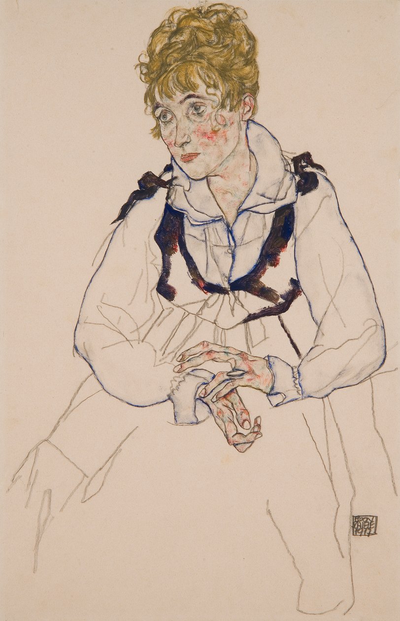 Żona artysty, siedząca autorstwa Egon Schiele