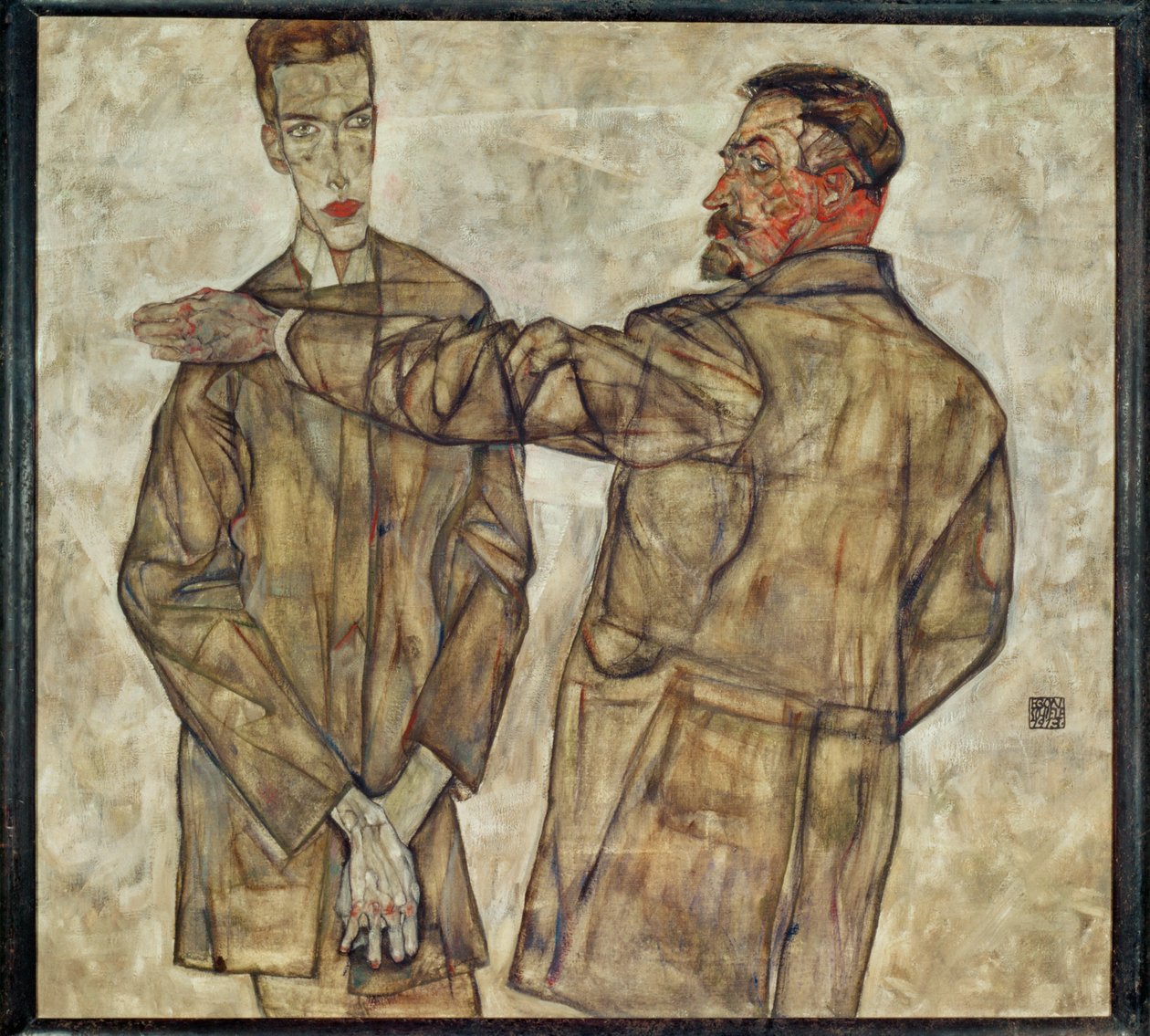 Podwójny portret inspektora ... (obraz na płótnie) autorstwa Egon Schiele