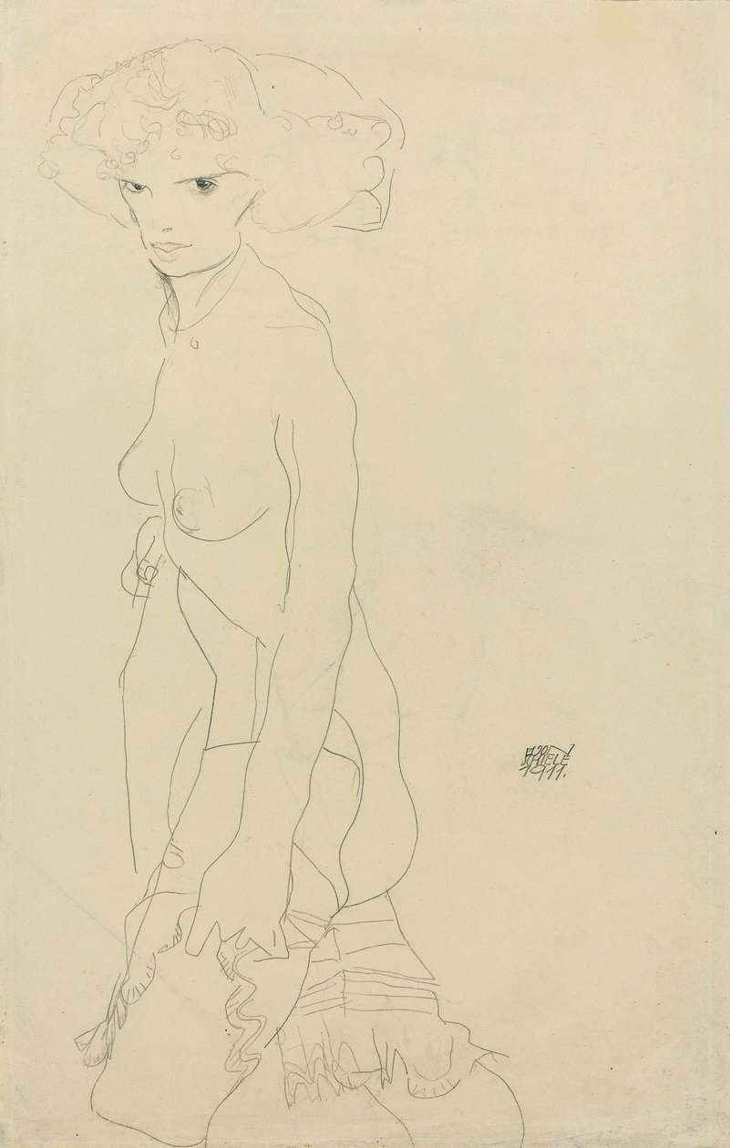 Akt kobiecy; Madchenakt, 1911 autorstwa Egon Schiele