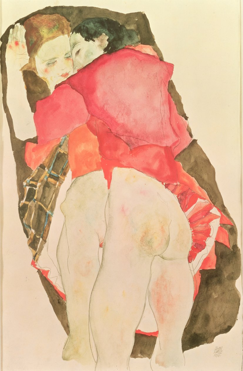Kochankowie autorstwa Egon Schiele