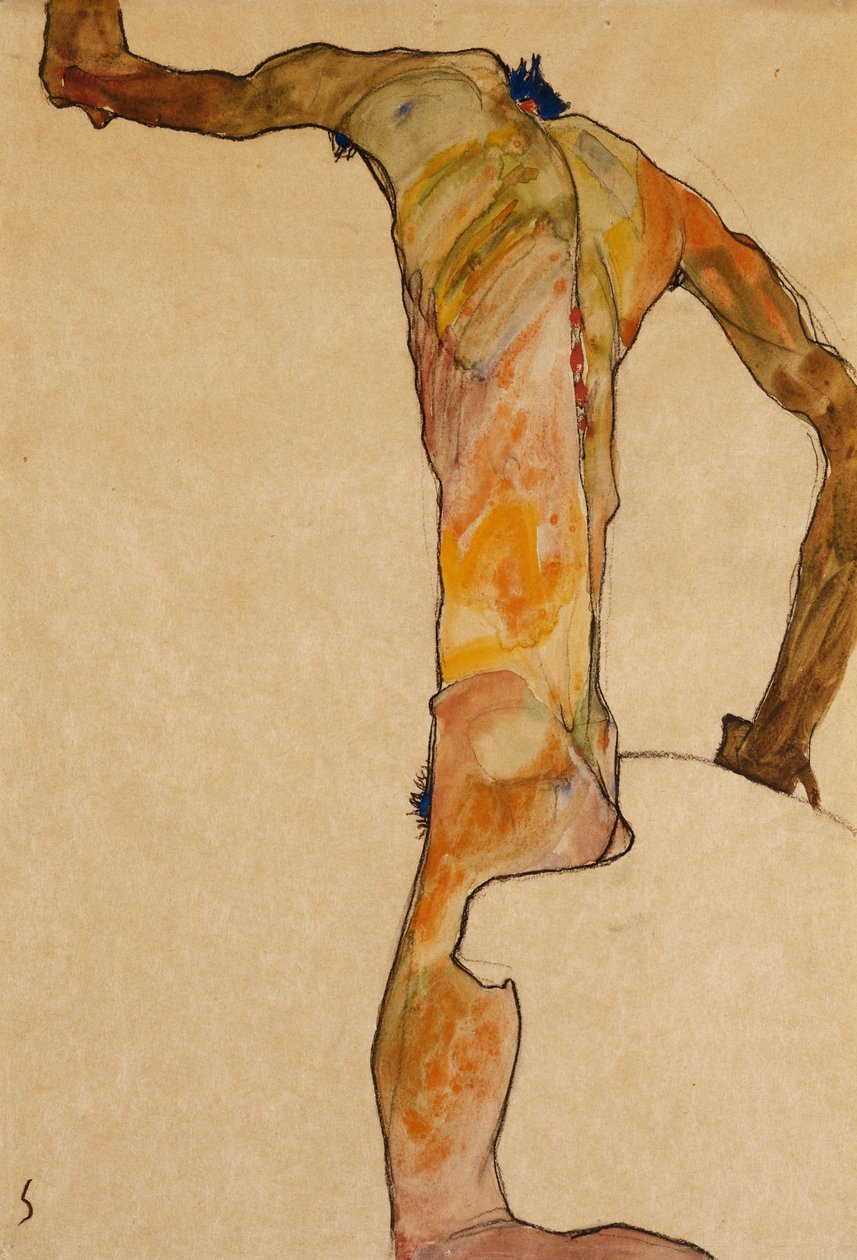 Mężczyzna nago; Mannlicher Akt, 1910 autorstwa Egon Schiele
