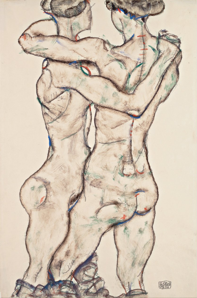 Nagie dziewczyny w objęciach, 1914 | Egon Schiele