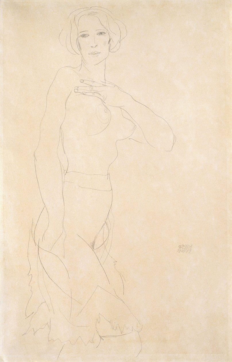 Naga dziewczyna, 1912 autorstwa Egon Schiele