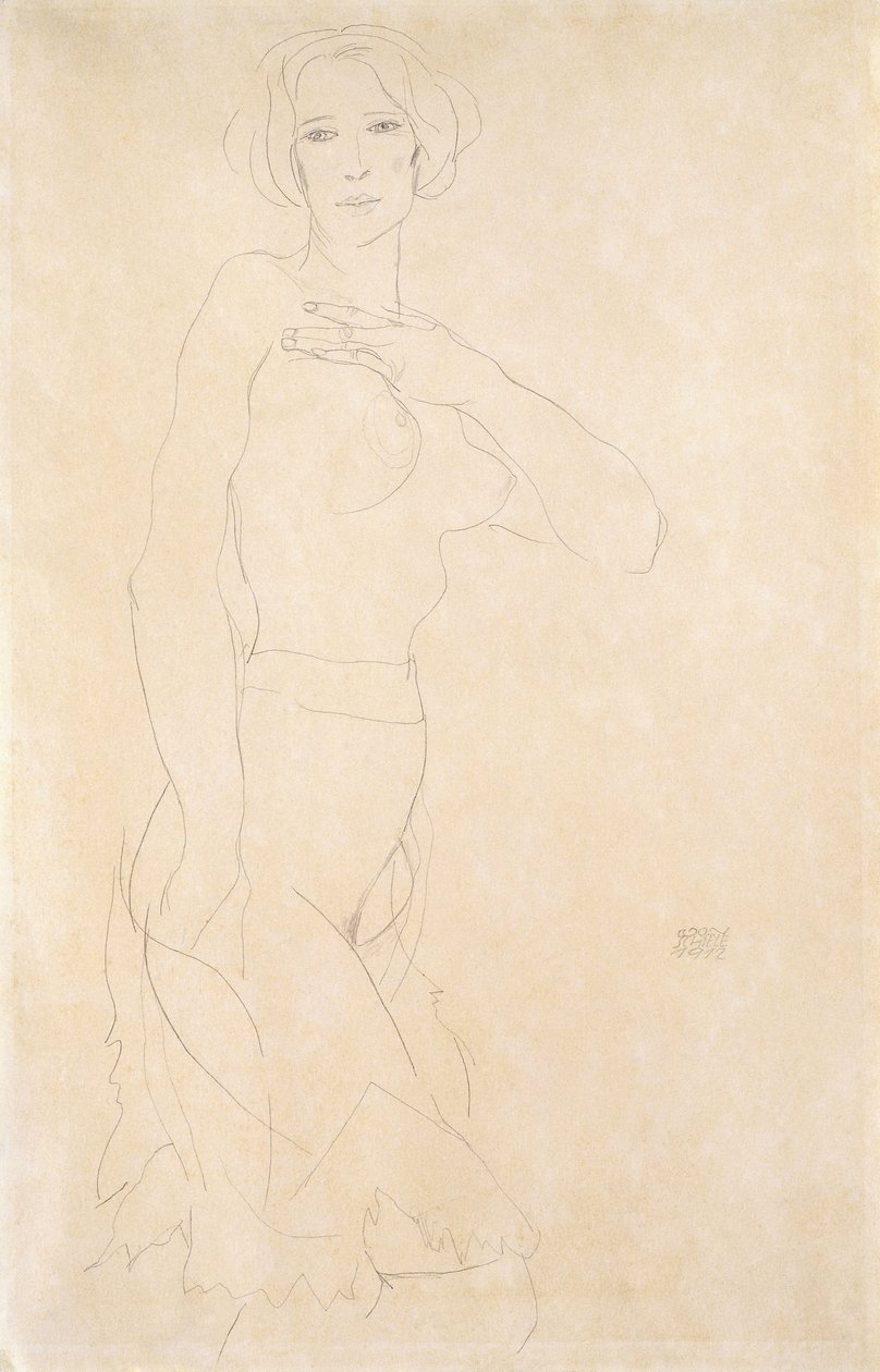 Naga dziewczyna; Madchenakt, 1912 autorstwa Egon Schiele