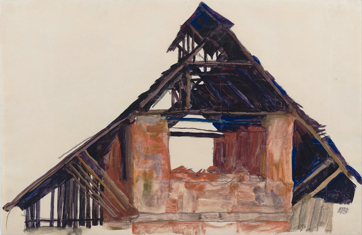 Stary szczyt, 1913 autorstwa Egon Schiele
