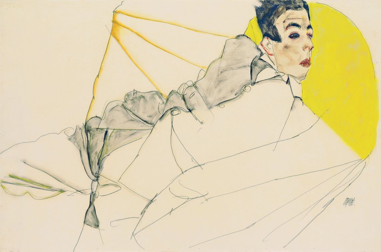 Leżący chłopiec Erich Lederer, 1913 autorstwa Egon Schiele