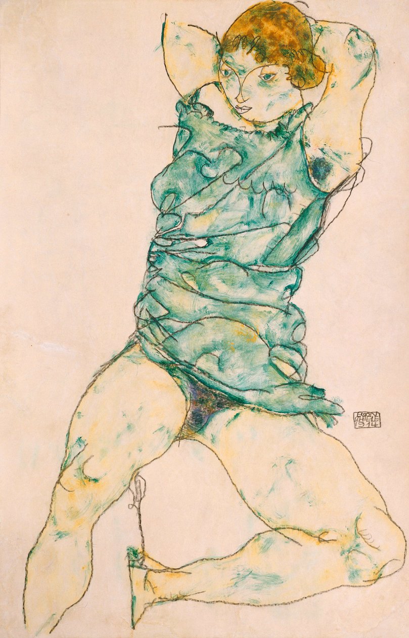 Leżąca dziewczyna, 1914 autorstwa Egon Schiele