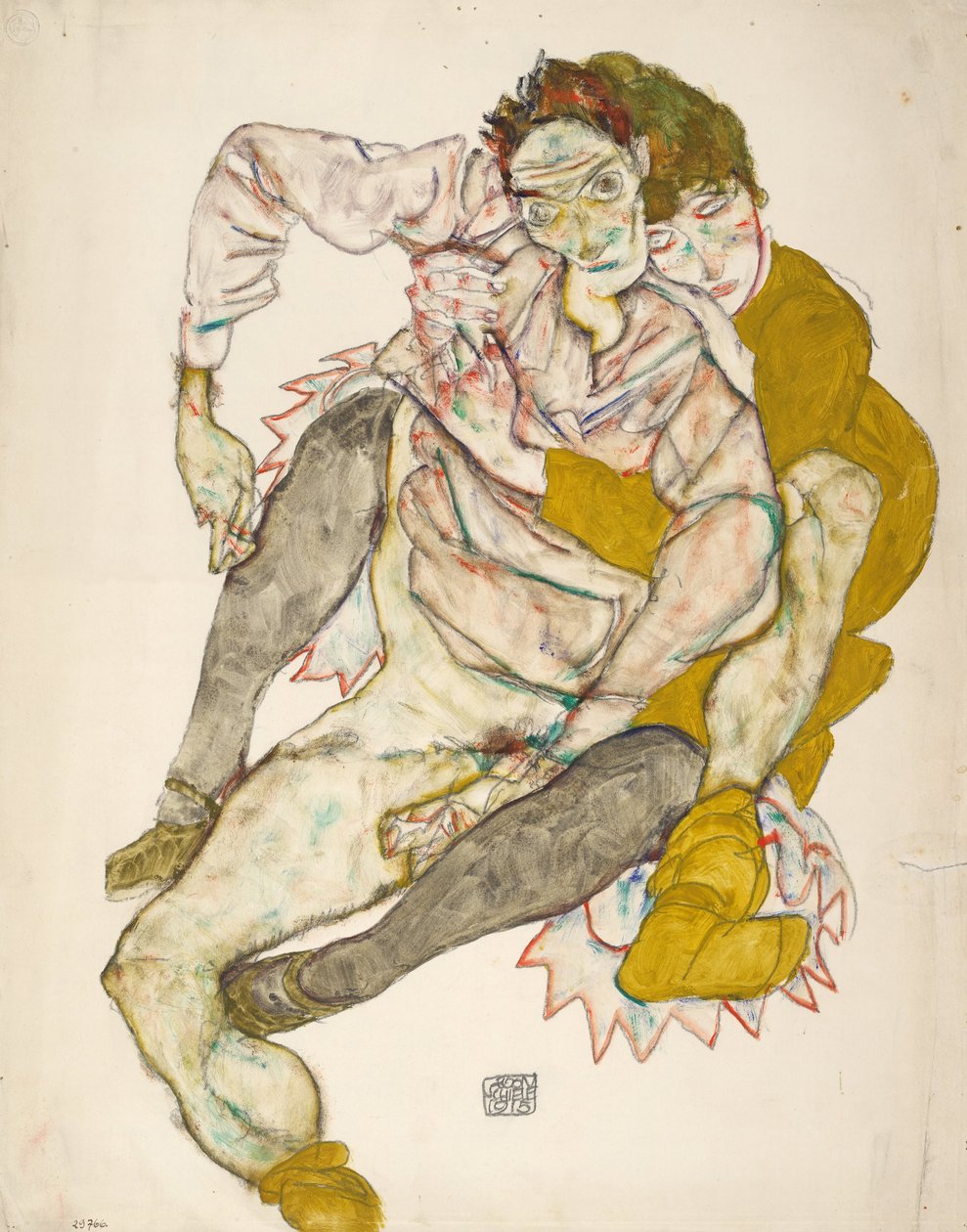 Siedząca para autorstwa Egon Schiele