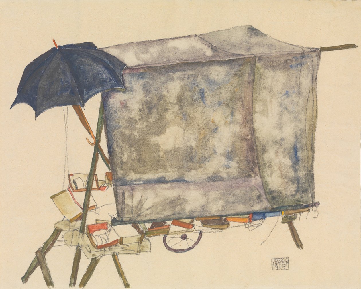 Koszyk uliczny autorstwa Egon Schiele