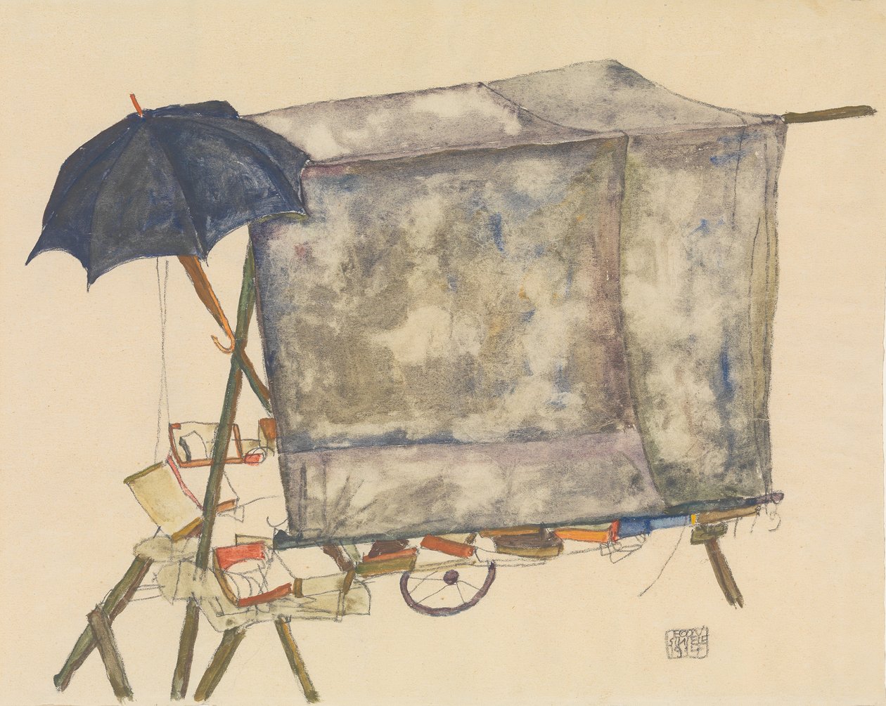 Wózek uliczny, 1914. autorstwa Egon Schiele