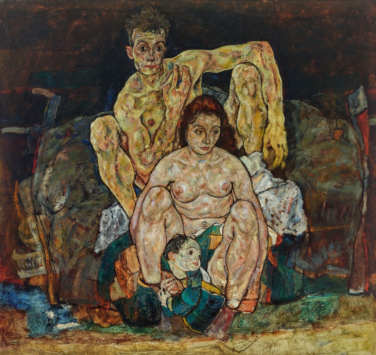 Rodzinna para w kucki, 1918. autorstwa Egon Schiele