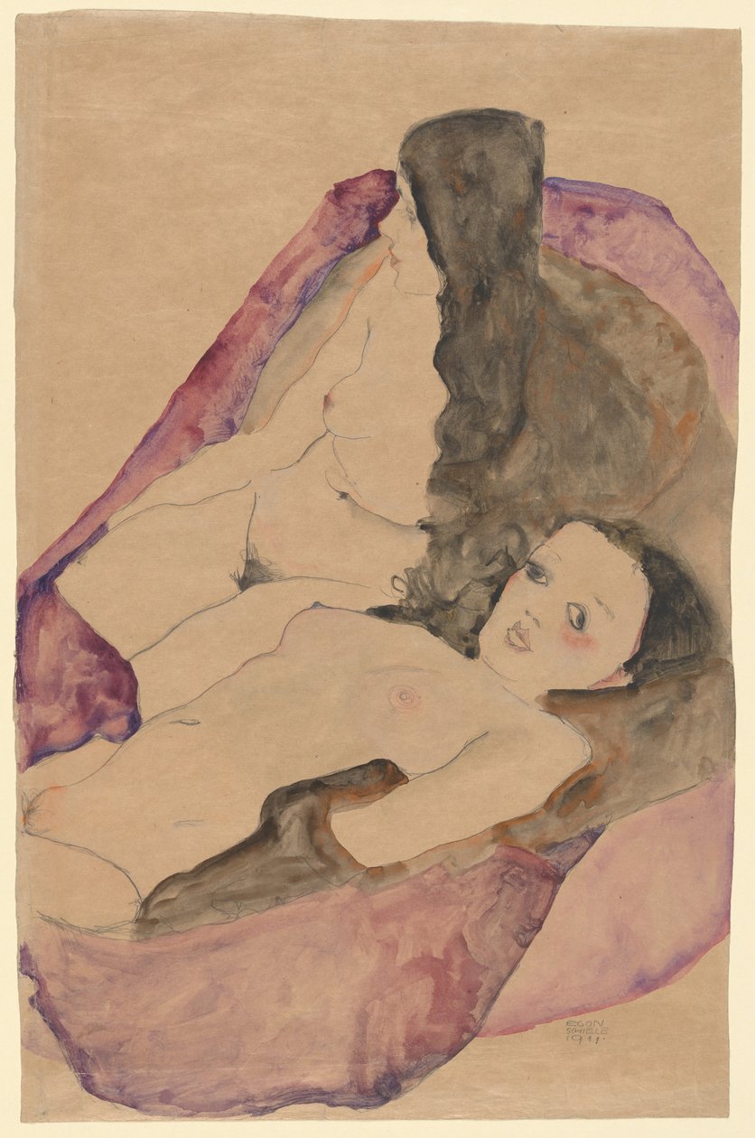 Dwa leżące akty, 1911. autorstwa Egon Schiele