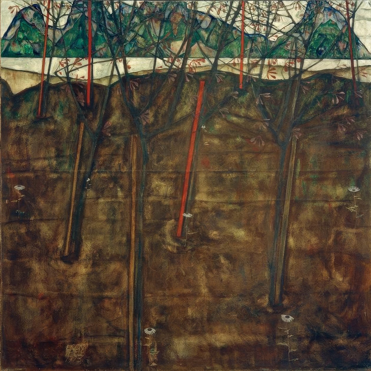 Krajobraz wczesnowiosenny autorstwa Egon Schiele