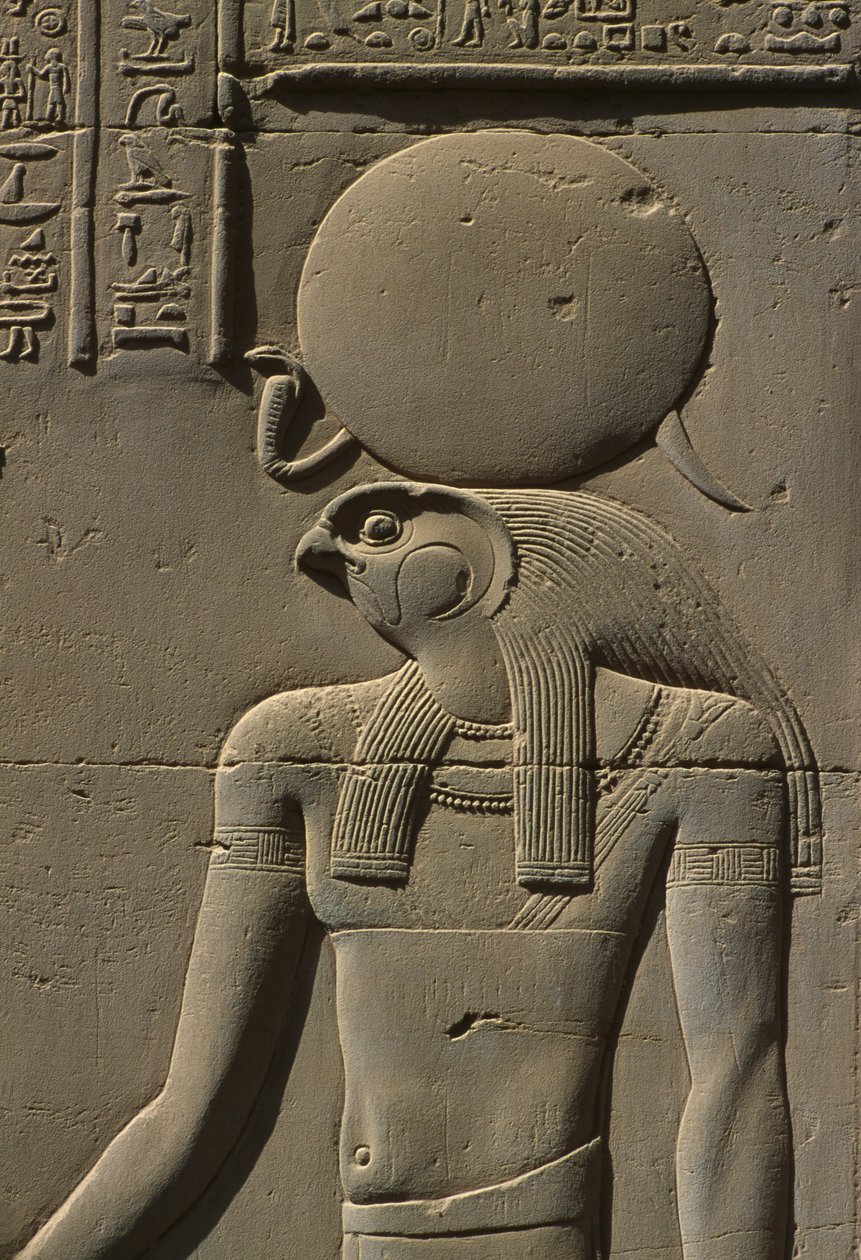 Detal reliefu, kamień Re autorstwa Egyptian