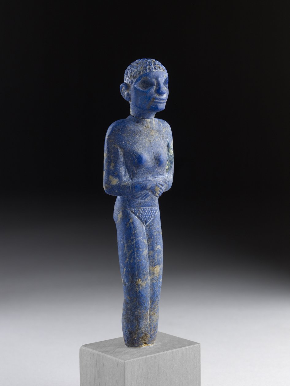 Figurka kobiety, Wczesny Okres Dynastyczny (lapis lazuli) autorstwa Egyptian