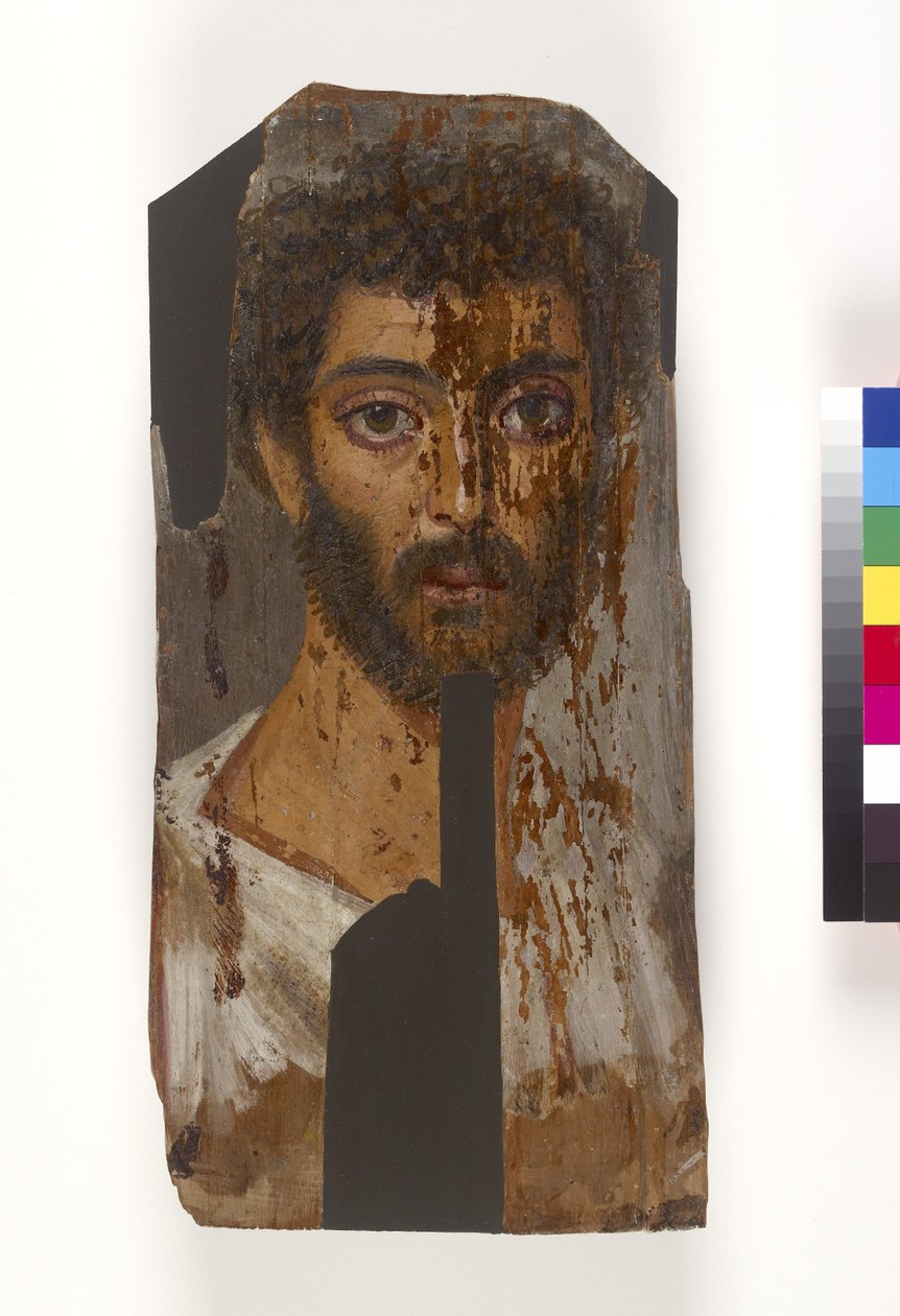 Portret męskiej mumii, prawdopodobnie II-III w. n.e. (enkaustyka na drewnie) autorstwa Egyptian